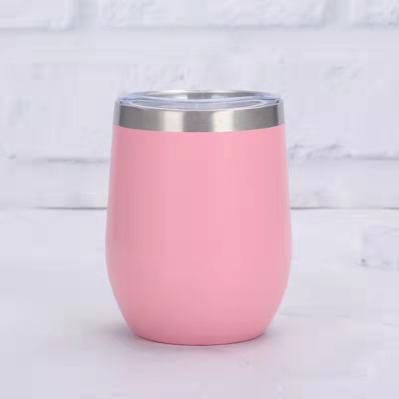 12oz doble vacío interior y exterior 304 acero inoxidable U taza de vino vino vino vino huevo taza de agua de estómago taza de calor
