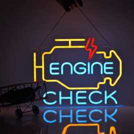 跨境亚马逊霓虹灯Check Engine发动机汽车维修个性化图片LED装饰