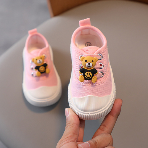 Solid Soft-Soled Baby Shoes, Ultra-Soft First Steps Shoes, Children's Canvas Shoes, Slip-On for Spring and Autumn, Unisex Single-Soled Flat Shoes