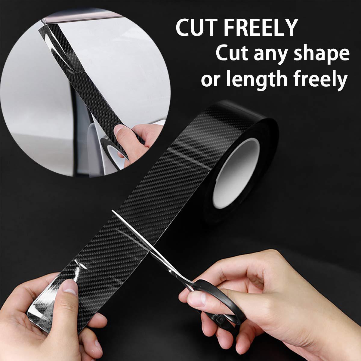 Car Door Sill Strip K5D Carbon Fiber Pattern Door Anti-Collision Strip Rear Box Bumper Door Edge Anti-Scratch Protection Strip
