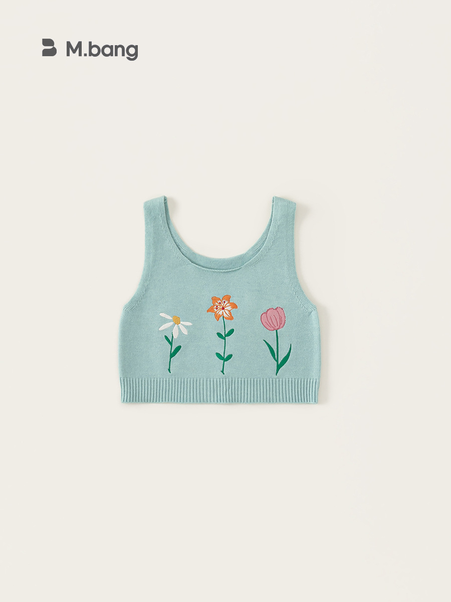 Youbao ropa para niños chaleco de honda para niñas primavera nuevo estilo femenino suéter de flores de estilo occidental chaleco de punto para niños