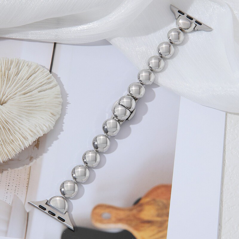 Suitable for Apple 45678910 Generation Smart Watch Metal Wristband iWatch Women's Small Circle Metal Strap