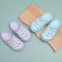 迪士艾莎公主卡通洞洞鞋儿童沙滩鞋宝宝拖鞋夏一体成型凉鞋雨鞋