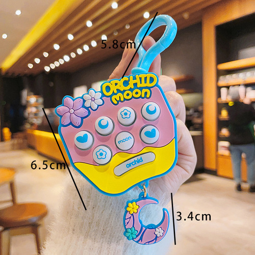 Creative Star Moon Cherry Blossom Mouse Keychain Palm Stress Relieving Game Machine Keychain Pocket Phone Small Gift Wholesale