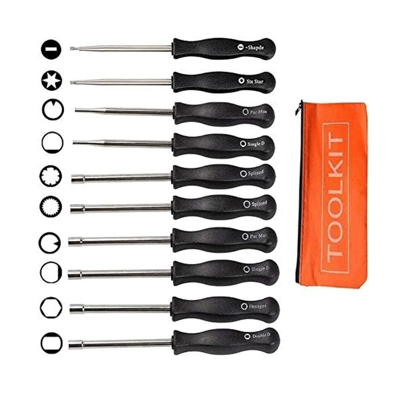 Accesorios de motosierra cortacésped carburador universal correa de herramientas de varilla de ajuste Paquete de naranja 10 Unids transfronteriza