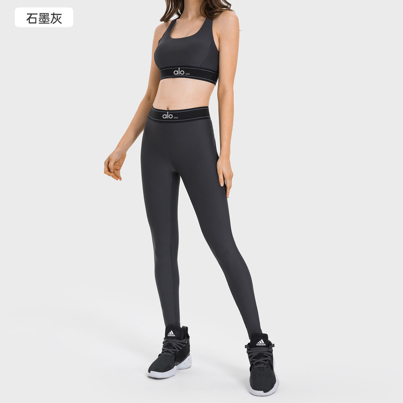 ALOsco高腰提臀健身瑜伽裤高强度防震聚拢运动内衣裸感瑜伽服套装|undefined