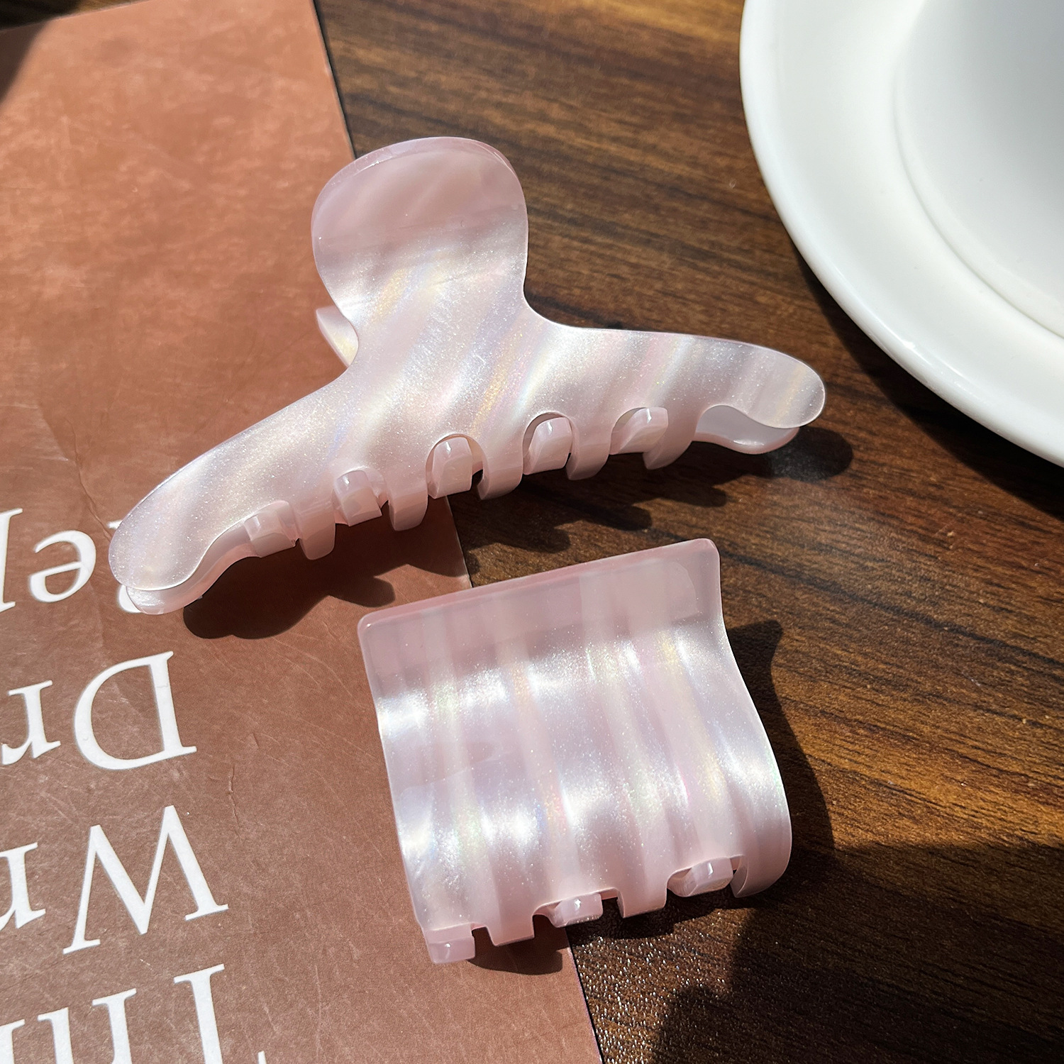 Cabecera de moda coreana acética imitación de helado tierno rosado rayas de color fantasía dulce clip para el cabello de la niña