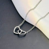 Small necklace heart shaped, design chain for key bag  stainless steel, accessories, pendant, light luxury style, trend of season, does not fade