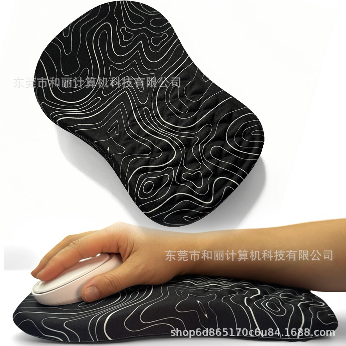 공장 직접 슬로프 손목 마우스 패드 국경 손목 보호 사무실 컴퓨터 키보드 미끄럼 방지 메모리 폼 마사지