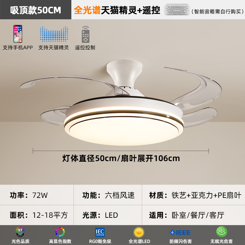 Lámpara de ventilador de absorción de espectro de luz superior de 50 cm - TMall Elf + control remoto