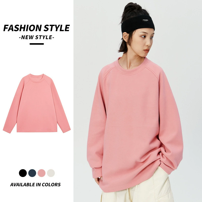 2023 осень без тени наружный прилив с круглым вырезом рукава для мужчин и женщин осенью и зимой простой нижний свитер