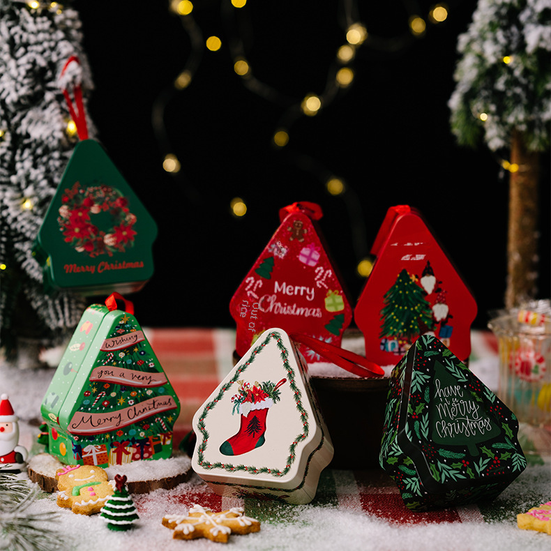 Christmas New Arrival Decorations Polygonal Cartoon Printed Tinplate Box Christmas Season Children's Handheld Gift Box_voghion.com