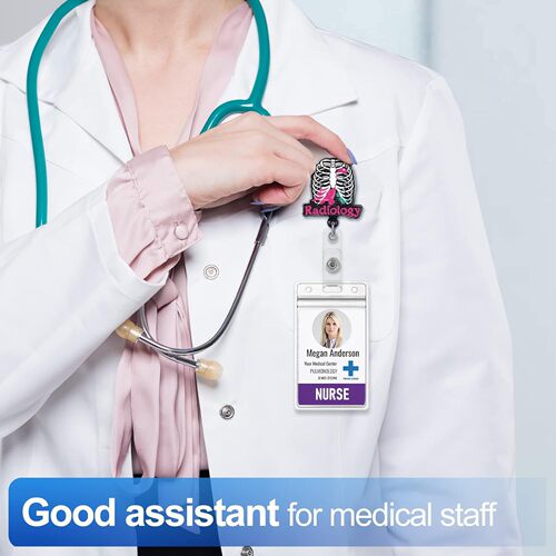 Amazon teacher office medical bottle nurse cap pull tab ID clip student expandable clip badge scroll