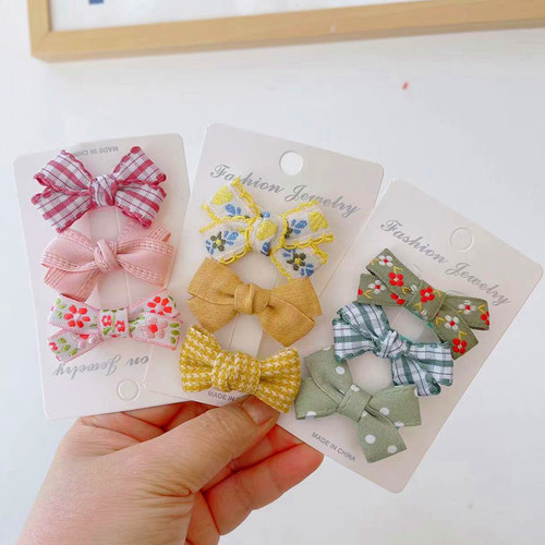 Korean style children's hairpin bow new cute little girl floral hair accessories girls hairpin bangs side clip wholesale