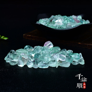 Natural green fluorite crystal gravel small particle fish tank bedding flowerpot landscaping decorative stone for Buddha