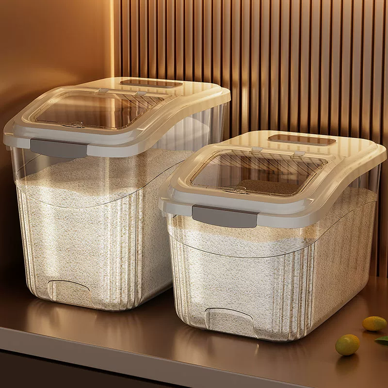 Контейнер для хранения риса, защищенный от насекомых, влагонепроницаемый герметичный контейнер, бытовой пищевой контейнер для хранения риса большой емкости, контейнер для риса на 25 джинов, 17.5kg г.