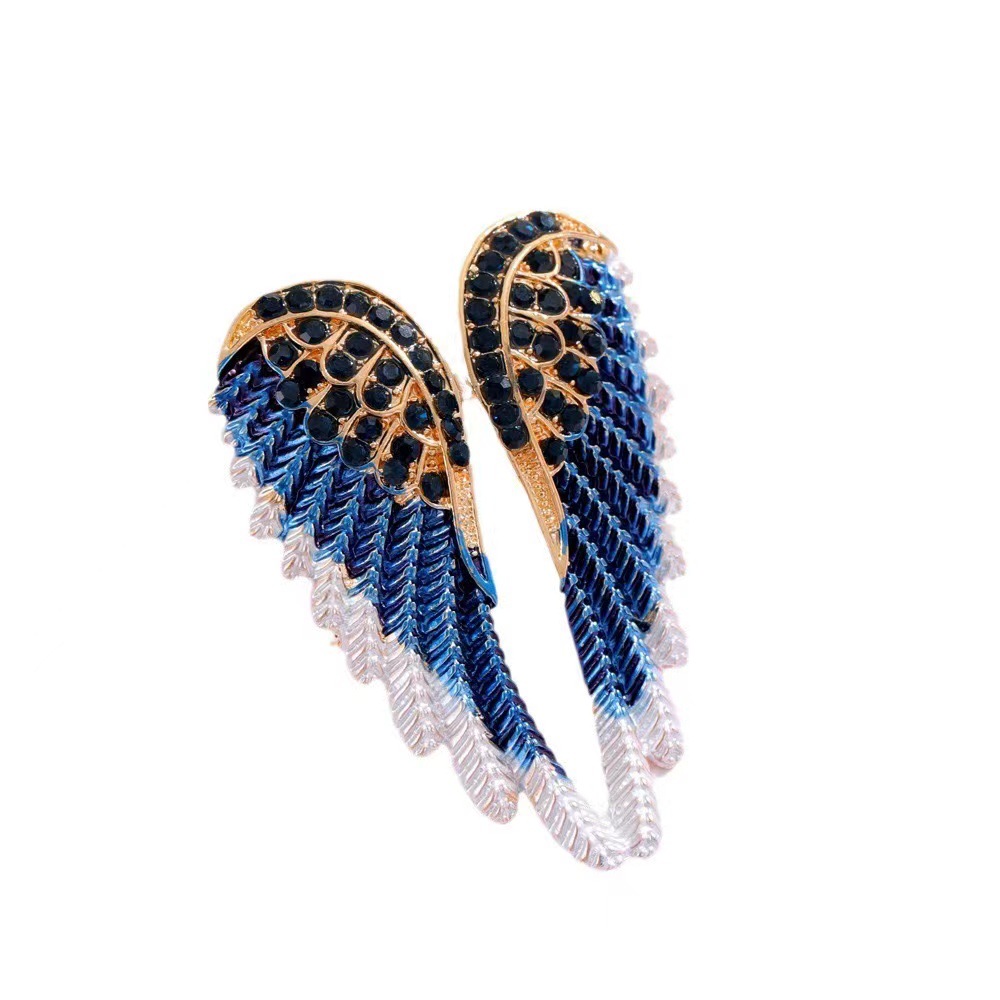 Personalized Simple Angel Wings Brooch for Women, Korean Fashion Versatile Enamel Pin, Alloy Rhinestone Brooch Accessory