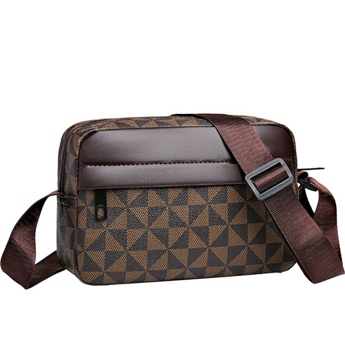 Cross-border men's bag, one-shoulder cross-body bag, 2025 new style, trendy texture, the treasure of the town store, printed small square bag, bags