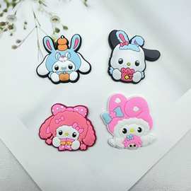 新款卡通三丽鸥软胶贴片 diy手机壳水杯棉拖鞋子包包 ABS塑料贴片