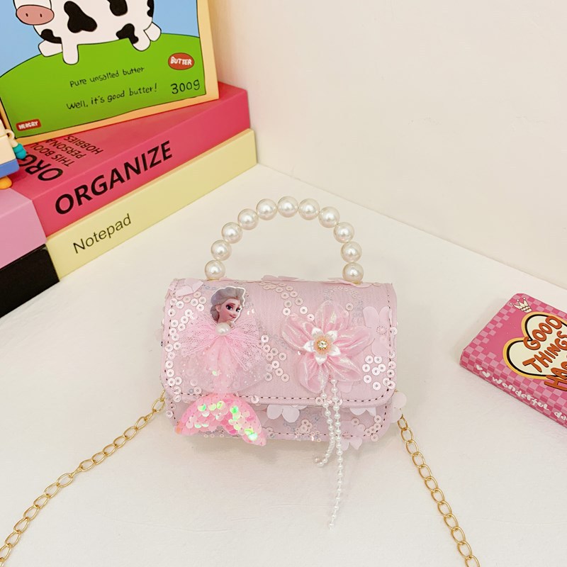 Bagos de perlas para niños 2024 nuevos bolsos para niños bolsos de mochila de niñas bolsos accesorios de princesa bolsos de viento de fragancia