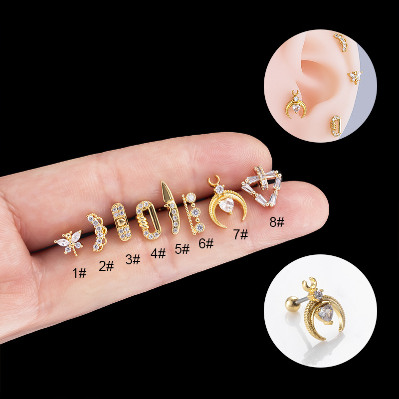 5g Weight Ear Studs Classification 316 Stainless Steel  Copper Geometric Ear Studs For Women'S