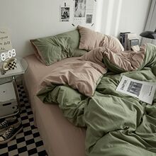 A类婴儿棉超软糯水洗棉床单被套四件套夏学生宿舍三件套床笠