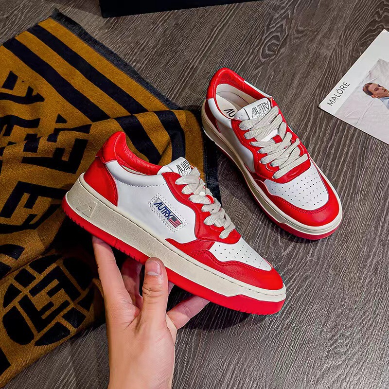 AUTRY Shoes Women's Grey-white Colorblock Casual Sneakers Ins Fashionable All-match Trendy Women's Shoes Lace-up Sports Style White Shoes for Women AUTRY Shoes Women's Grey-white Colorblock Casual Sneakers Ins Fashionable All-match Trendy Women's Shoes Lace-up Sports Style White Shoes for Women