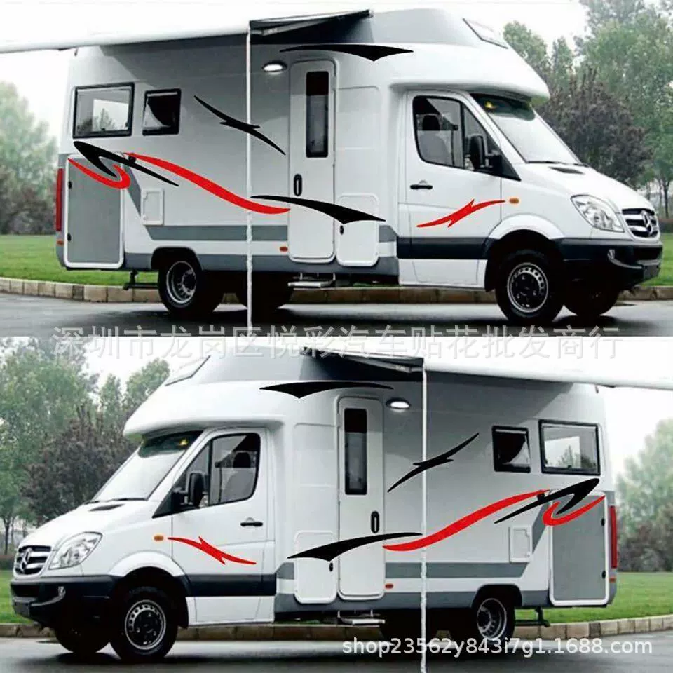 Y-276 caravan trailer stripe modified personalized station wagon pull flower RV decorative color strip car sticker