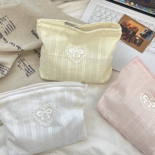 5331 Fresh Color Bow Cosmetic Bag Large Capacity Storage Bag Skin Care Products Fit Bag Shopping Clutch Bag