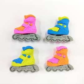 跨境电商外贸批发卡通创意立体拼装3D溜冰鞋橡皮滑冰鞋橡皮学习用