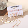 Brand retro chain, earrings, set, simple and elegant design