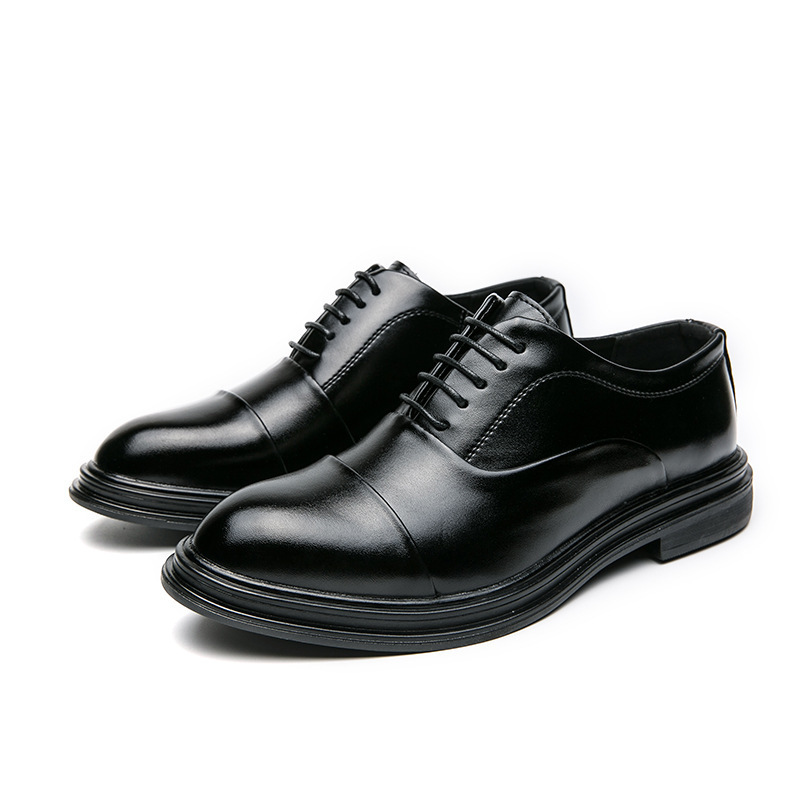 Zapatos de cuero transfronterizos de hombre grandes zapatos de cuero de moda de costura baja correa de punta punta zapatos de negocios casuales zapatos de derby para hombres