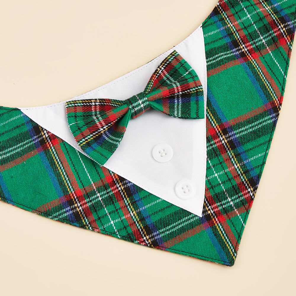 TANPOPO transfronterizo para Navidad cuadrada mascota corbata toalla triangular velcro toalla toalla de saliva para perros bufandas
