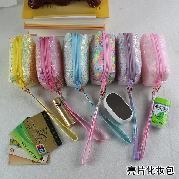 Cross-border New Mini Sequin Cosmetic Bag High-value Children's Keychain Bag Mori Lipstick Storage Bag