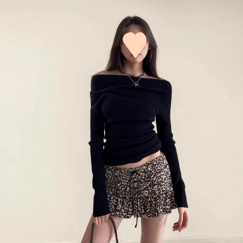 Мини-юбка-шорты с леопардовым принтом и ремешками для женщин, осень 2025, американский стиль, ретро, юбка А-силуэта.