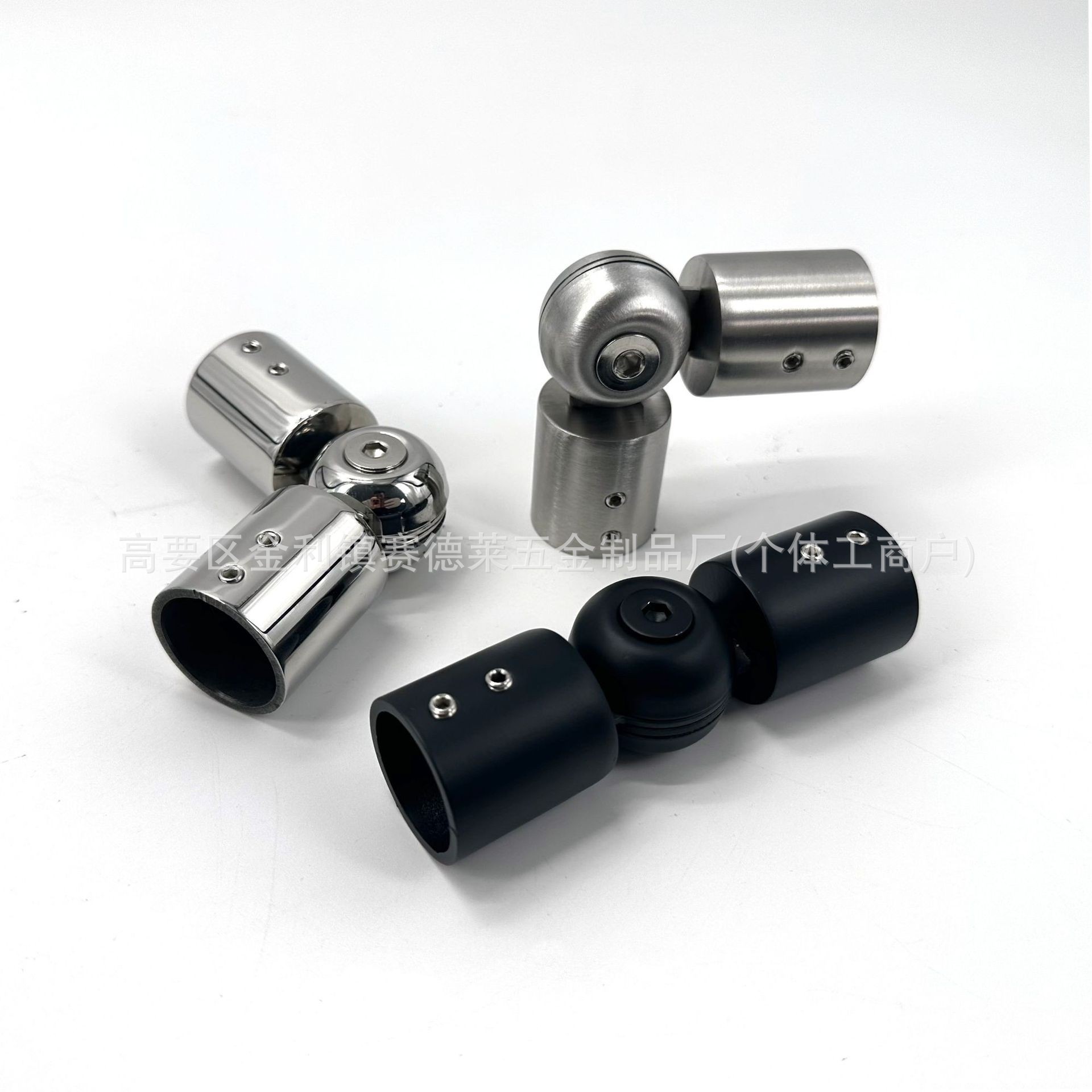 淋浴房玻璃不锈钢管任意角度万向连接件家具卫浴浴室五金