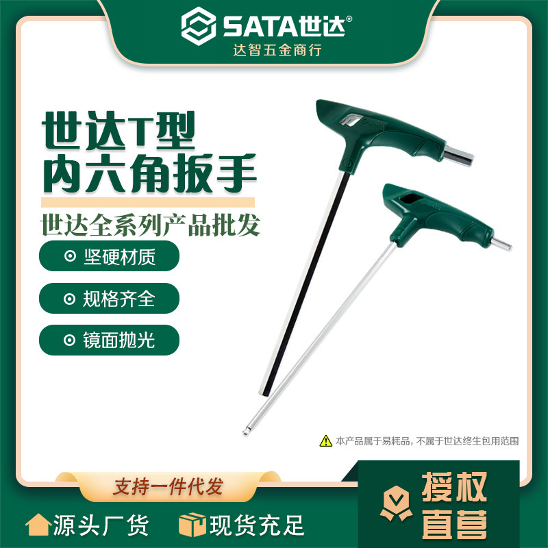 Shida T-Type Hex Wrench with Handle, 6-Sided Flat Head Ball Head Tool, 2-10mm, Heat-Treated, Hardened for Disassembly