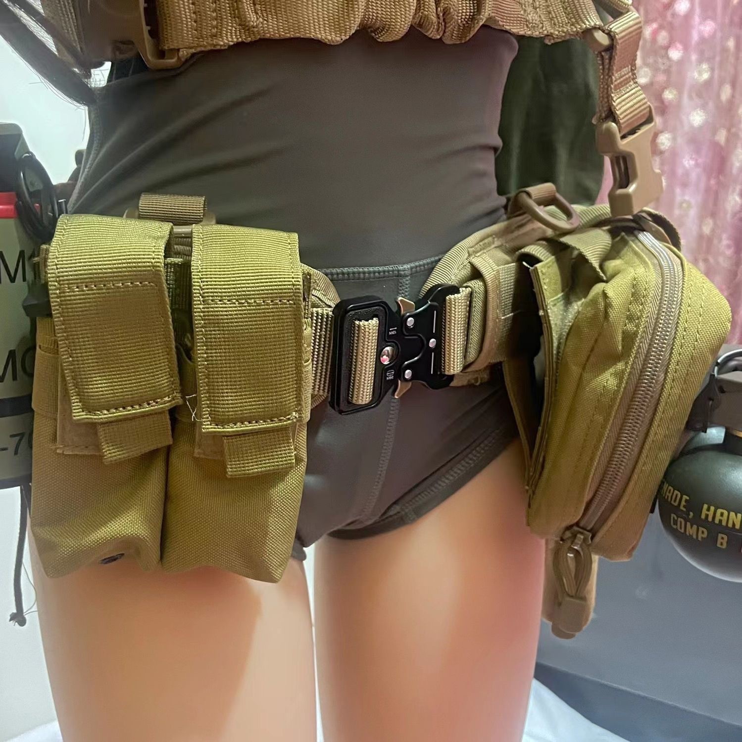 Transfronterizo amazónica fan al aire libre táctico multifuncional cinturón de cintura de cintura de cintura de entrenamiento de campo CS