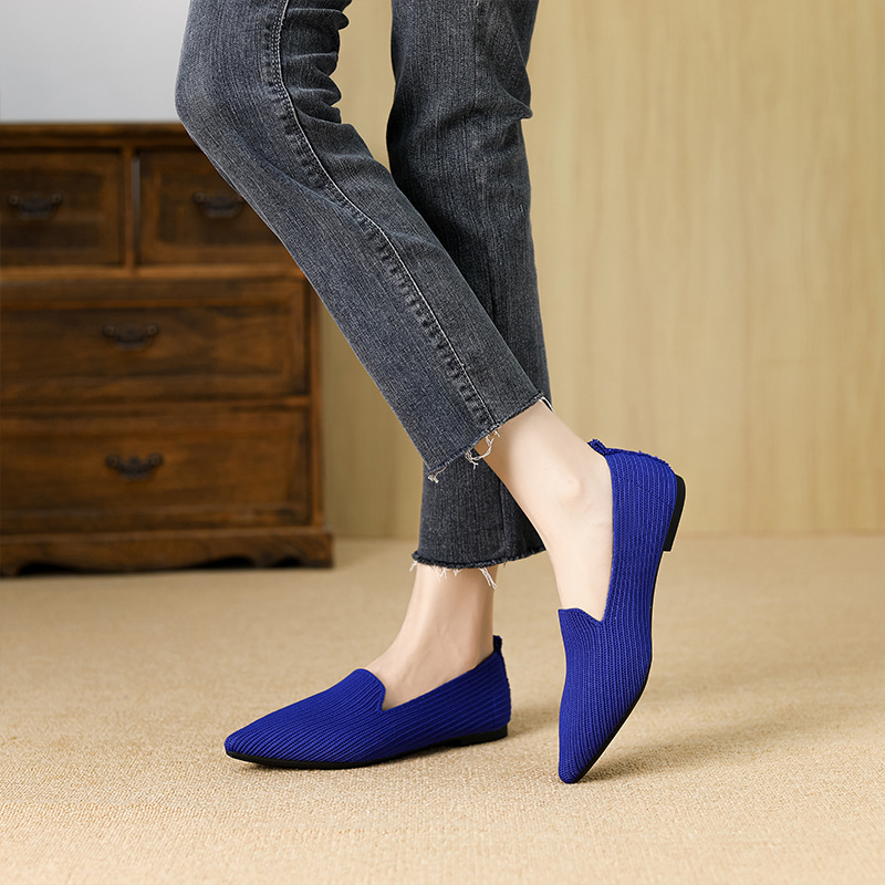 Dames ballerina met punt in gebreide stijl prinses elegant_voghion.com
