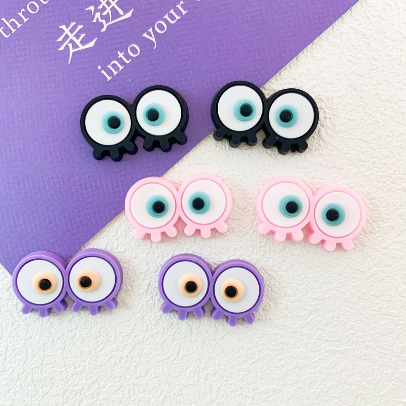 Cartoon All-match small eyes PVC soft glue patch diy plush toy clothing slippers buckle water cup homemade refrigerator stickers