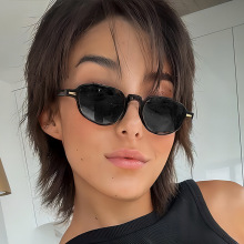 2025新款复古欧美猫眼墨镜女高级感小框时髦辣妹防晒街拍太阳镜男