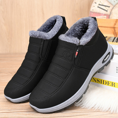 Cotton Shoes Winter New Model Fleece Lined Thick Couple Snow Boots Middle-Aged Short Boots Warm Old Beijing Cotton Boots