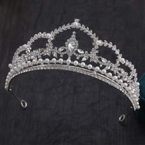 Bridal Crown Korean Pearl Hair Accessories Luxurious Headband Baroque Princess Crown Wedding Dress Wedding Headwear