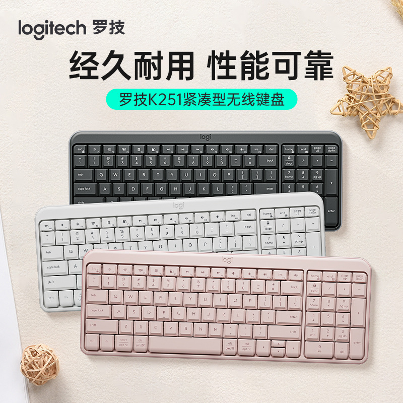 拆封罗技K251无线键盘蓝牙便携台式电脑笔记本鼠标套装办公商务|undefined