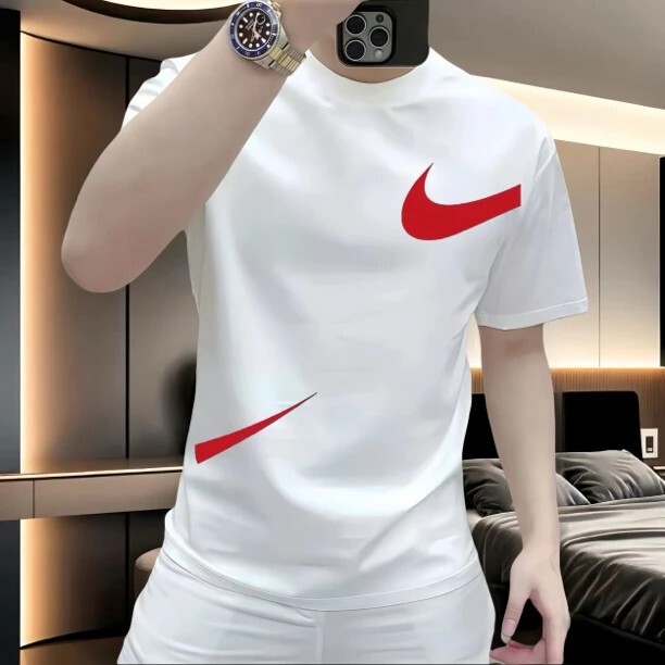 Summer Trendy High-End Ice-Feel Short-Sleeve T-Shirt for Men, New Heavy-Duty Trendy Printed Loose Versatile Crew Neck Top Summer Trendy High-End Ice-Feel Short-Sleeve T-Shirt for Men, New Heavy-Duty Trendy Printed Loose Versatile Crew Neck Top