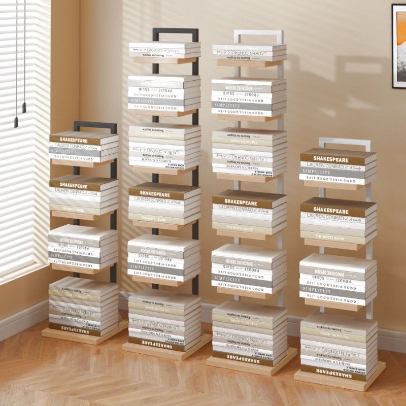 Invisible Bookshelf Floor-Standing Against the Wall Living Room Storage Rack Simple Trendy Bookcase Corner Student Small Book Storage Rack