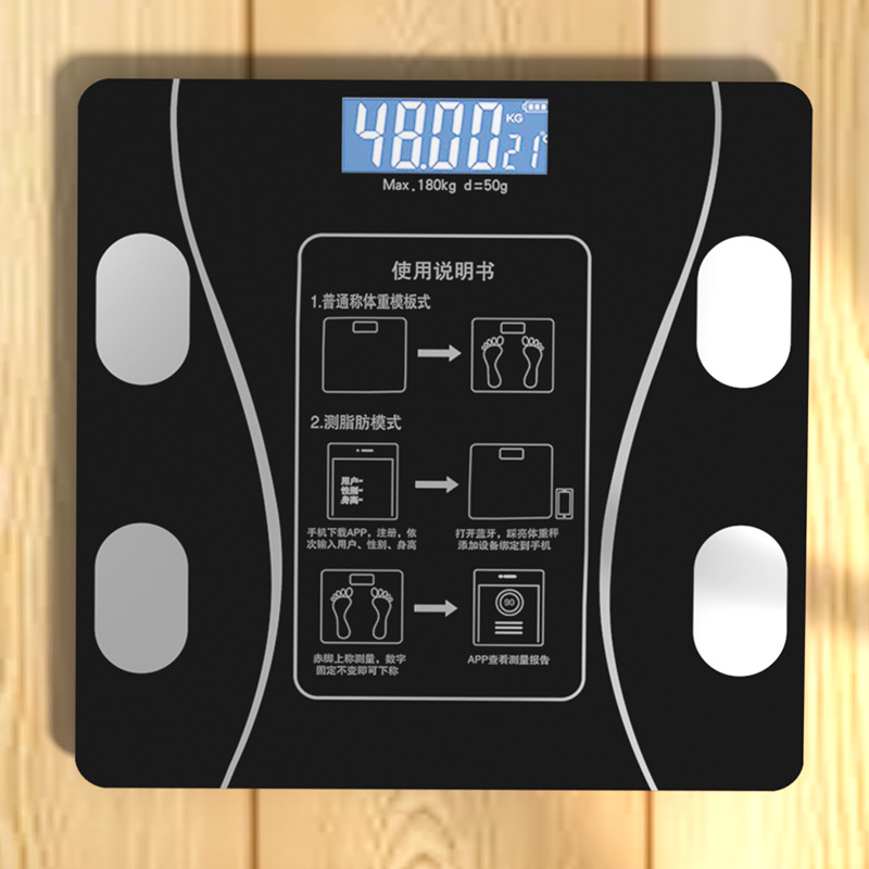 Bluetooth Body Fat Scale Smart Body Scale Weight Scale Multi-Functional Body Fat Scale Accurate USB Charging Student Dormitory