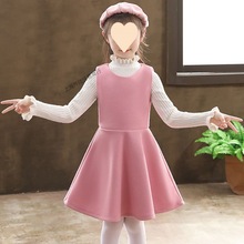 女童秋装连衣裙2022新款儿童冬季夹棉毛呢套装裙小女孩洋气公主裙