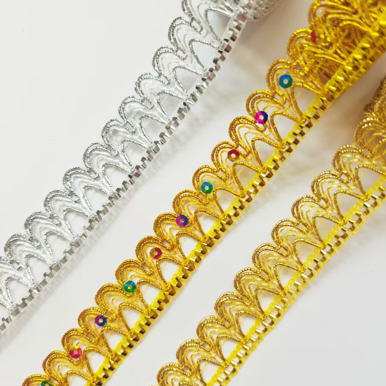 2,5 cm de ancho, flores de madreselva, orejas, encaje ondulado, vestido étnico, tapeta, accesorios decorativos, accesorios