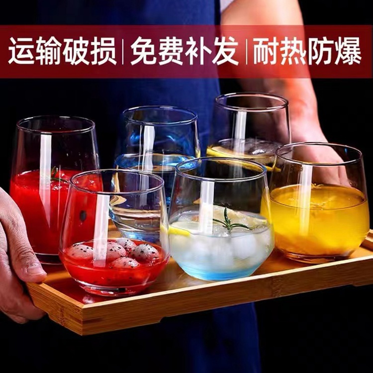 Green apple colored glass cup transparent cup tea cup milk cup juice cup hotel mouthwash cup blue purple cup